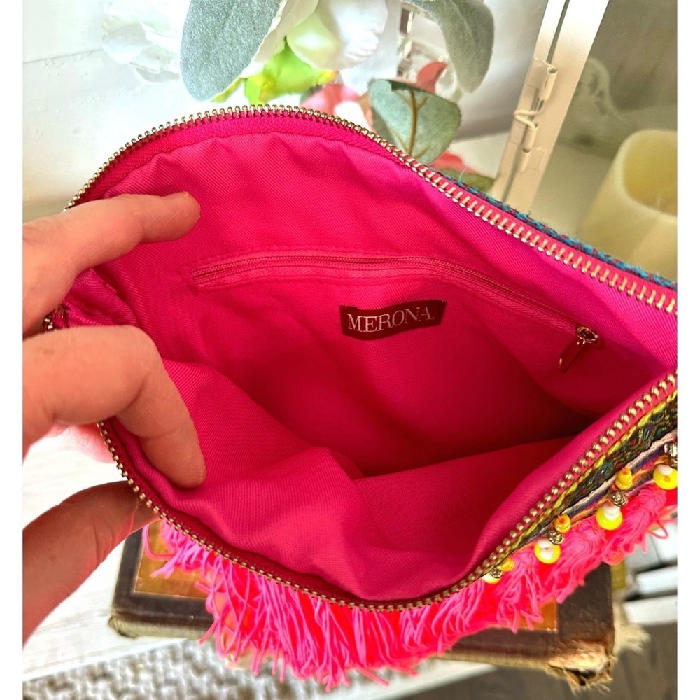 Merona Colorful Boho Woven Fringe Clutch - Picture 6 of 6